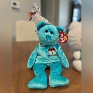 Ty Beanie Baby "December" w/Party Hat, Birthday Beanie Collection, Sagittarius